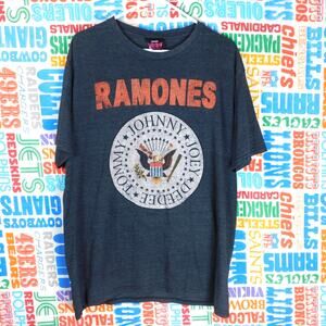 Vintage Ramones 1234 T Shirt Size XL Presidential Seal Graphic Gray
